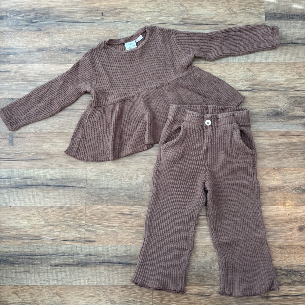 Zara Matching Wide Leg Set